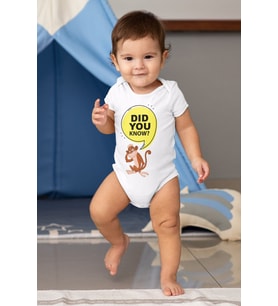 Unisex Beyaz Dıd You Know Desenli Kısa Kol Body