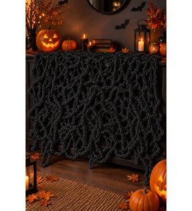 Halloween Siyah Örümcek Ağı 160x120 cm Cadılar Bayramı Parti Ev Duvar ve Mekan Dekorasyon Süsü