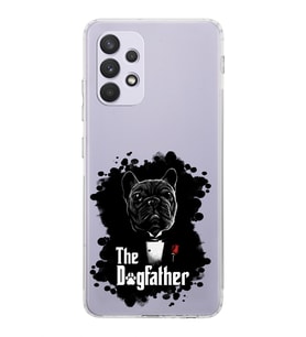 Samsung Galaxy A32  Kamera Korumalı  Kapak Dog Father Tasarımlı  Şeffaf Kılıf