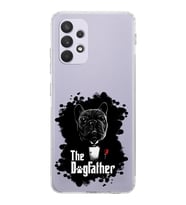 Samsung Galaxy A32  Kamera Korumalı  Kapak Dog Father Tasarımlı  Şeffaf Kılıf