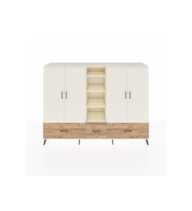Hyperion Dolap 12 Raflı 3 Çekmeceli 4 Kapaklı 220x44x163 Aytaşı-Aytaşı/Çam