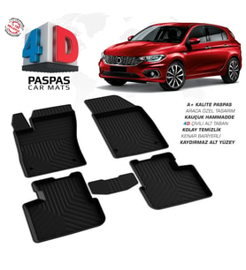 Fiat Egea HB 4D Araca Özel Havuzlu Kauçuk Paspas 2015 Üzeri