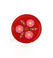 Tepsi Kırmızı Çiçekli (33 Cm)