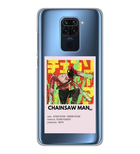 Xiaomi Redmi Note 9 Uyumlu Chainsaw Man Anime Desenli Şeffaf Telefon Kılıfı