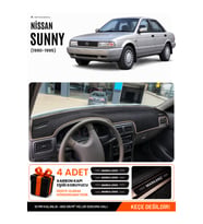 e-biz NİSSAN SUNNY (1990-1995) Uyumlu Torpido Koruma, Torpido Örtüsü, Torpido Kılıfı - Siyah-Bej - NI018