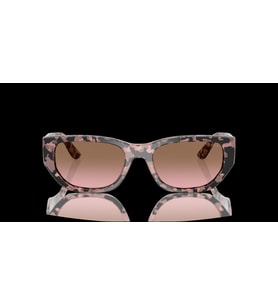 Vogue Unisex Güneş Gözlüğü - Dikdörtgen Form Pembe Havana Kemik Çerçeve Pembe Degrade Kahverengi Cam