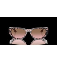 Vogue Unisex Güneş Gözlüğü - Dikdörtgen Form Pembe Havana Kemik Çerçeve Pembe Degrade Kahverengi Cam