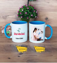 Diş Hekimi Kupa Bardak Mavi Fotoğraflı Diş Hekimleri Günü Hediyesi