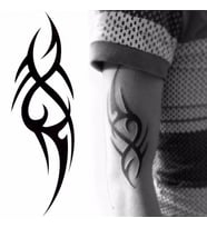 Soyut Sade Çizgi Büyük Boy Kol Tek Resimli Geçici Dövme Tattoo Su-Geçirmez 19cm