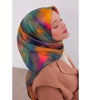 Lesscarves Pamuk İpek Eşarp Batik Desenli LS2204