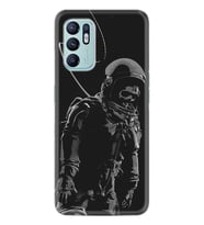Oppo Reno 6 Kılıf Silikon Desen Özel Seri İskelet Astronot 1613