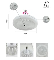 30W Fanlı Led Ampul / 3 Renk Işık / 3 Hız Fanlı Beyaz Kasa  - Kumandalı