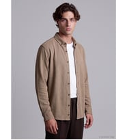 LCW Vision Kahverengi Slim Fit Erkek Dokulu Gömlek