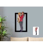 BK Gift Kişiye Özel Tam Boy Kız ve Kedi Karikatürlü 3D Ahşap Tablo-1