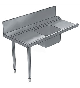 Electrolux Professional Bulaşık Giriş Tezgahı, Tek Evyeli (500x400 Mm), Giyotin Tip Bulaşık Makinesi İçin, 300 Mm Sırt, Soldan Sağa - 1200 Mm BHHPTB12L