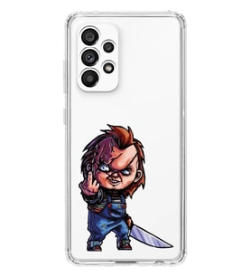 Samsung Galaxy A72 Uyumlu Chucky Tasarımlı Şeffaf Telefon Kılıfı