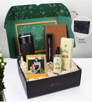 Öğretmene Özel Siyah 500 Ml Çelik Termos & Kişiye Özel Kahverengi Defter & Siyah Metalik Roller Kalem & Rebul Mandaline Kolonya & İnstagram Çerçeve Hediye Seti