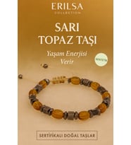 Sertifikalı Sarı Topaz Taşı Bileklik - Sentetik Canlılık ve Ruhsal Aydınlanma Taşı (Çok Renkli)