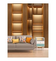 Dreamwall 3D Ahşap Kutucuklar Desenli Isı Ve Ses Yalıtımlı Sağlıklı Tekstil Duvar Kağıdı (Kahverengi)