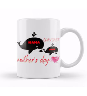 Our First Mothers Day MAMA LUKE 2021 Kupa Bardak Porselen