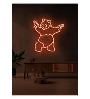 Panda Figürlü Neon Tabela