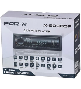 For-x X-500DSP DSP İşlemcili Oto Teyp 2+1 Anfi Çıkışlı USB BT 4*60W Güç Çıkışı (Siyah)