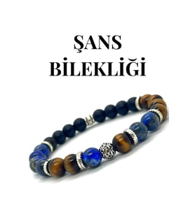 Nelleovana Doğal Taş - Şans Bilekliği - Lapis Lazuli - Kaplan Gözü - Obsidyen - Oniks - Doğaltaş Bileklik