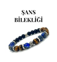 Nelleovana Doğal Taş - Şans Bilekliği - Lapis Lazuli - Kaplan Gözü - Obsidyen - Oniks - Doğaltaş Bileklik