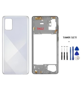 Samsung Galaxy A71 - SM-A715F FULL Kasa Arka Kapak Takım BEYAZ - TAMİR SETİ