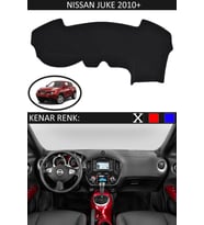 Nissan Juke 2010+ İçin Uygun Torpido Koruma Halısı Siyah Kenar Renk Siyah