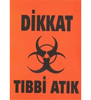 Tıbbi Atık Etiketi A3 Ebat 5 Adet