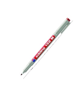 EDDİNG 152M SİLİNEBİLİR ASETAT KALEMİ (NON PERMANENT) 1mm KIRMIZI