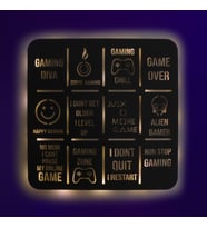 Lucenda Led Işıklı Gameing Diva Dekoratif Tablo Oyun Odası Duvar Dekorlu Gece Lambası (Sarı)