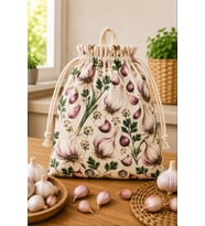 %100 Pamuklu Kuşgözü Havalandırmalı Sarımsak Kesesi 30x35 cm