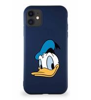 Apple iPhone 11 Soft Premier Kapak Donald Duck-B Tasarımlı Silikon Kılıf - Lacivert (Şeffaf)