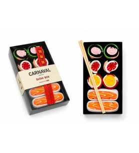 CARNAVAL Unisex Hediye Sushi Kutusu Çorap Seti - Sushi Desenli Pamuk Çorap - Sushi Socks Box