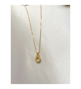 Zirkon Taşlı Minimal Gold Ö Harfli Kolye