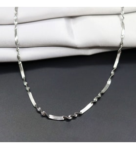Chavin Gri 3 mm Burgu Yılan Sırtı Model Çelik Kadın Zincir Kolye eu65by