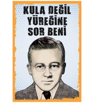 Sabahattin Ali  Tasarımlı Ahşap Poster