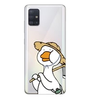 Samsung Galaxy A71 Uyumlu Ördek Desenli Şeffaf Telefon Kılıfı