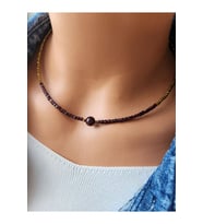 Doğaltaş Lal ve Hematit Taşı Minimal Kolye