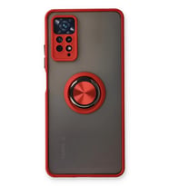 Pilelistore   Xiaomi Redmi Note 11 Pro Kılıf Montreal Yüzüklü Silikon Kapak - Kırmızı