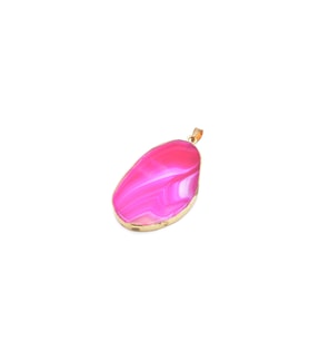 HAKİKİ SARI ÇERÇEVELİ PEMBE AKİK KOLYE UCU 1.KALİTE 001