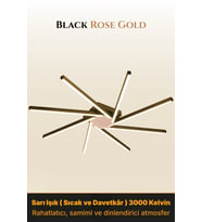 Zenit 8 Rose Gold LED Tavan Avize – Kumandalı Dim Edilebilir – Aşağı Işık