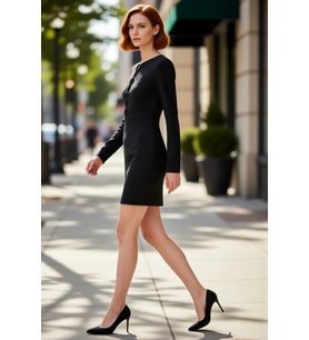 Kadın Şık Bodycon Mini Elbise Aksesuar Detaylı Uzun Kollu Dokuma Kumaş Kokteyller İçin İdeal