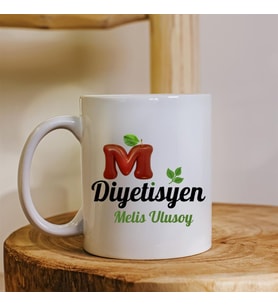 Diyetisyen Tasarımlı Kişiye Özel Porselen Kupa