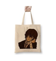 Osamu Dazai Bungo Stray Dogs Bez Çanta Uzun Saplı Alışveriş Çantası Plaj Çantası (Beyaz)