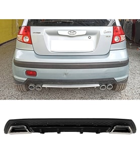 Hyundai Getz Siyah Difüzör Çiftli Kare Egzoz Görünümlü D Tip Difizör