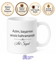 İsme Özel Azimli Yazılı Kupa Bardak Motivasyon Hediye Özel Tasarım Baskılı Kupa