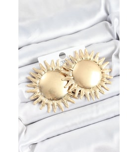 Pirinç Güneş Model Gold Renk Kadın Küpe 5886